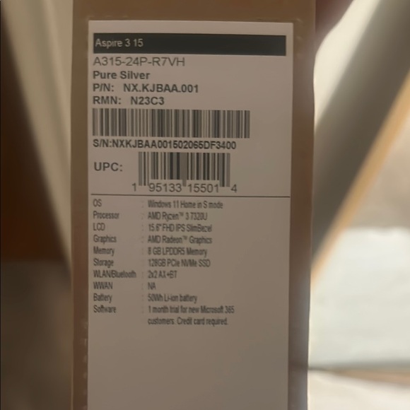 Acer Silver Laptop Sleek Design High-Quality Display - Picture 4 of 4